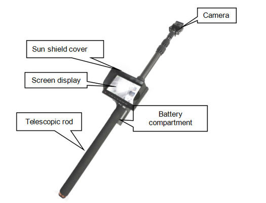 Carbon Fibre Pole Telescopic Ir Search Camera Under Vehicle Surveillance System 1080p