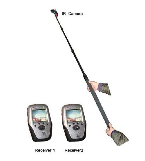 IR illuminated Telescopic Pole Camera with Two Receivers for Security Inspection